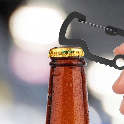 Image of Proberos 5Pcs Stainless Steel Carabiner Hooks 3 in 1 Multi Tool Multifunctional Carabiners Wrench Tool Bottle Opener Snap Clip Hooks Backpack Attachment Hooks for Camping, Hiking, Biking