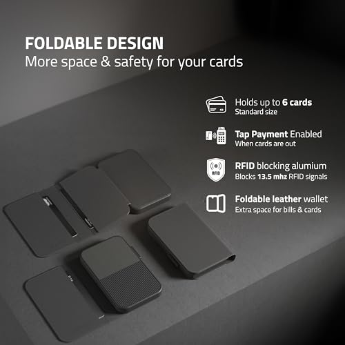 Image of Fidelo Slim Wallet for Men - RFID Blocking Minimalist Credit Card Holder with Sliding Pop-Up Design - Push Button Men's Wallets - Front Pocket Wallet