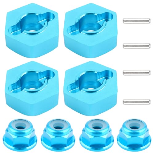 GDOOL 12mm Wheel Hex Hubs Drive Adapter 5mm Thick & Flange M4 Lock Nuts Aluminum for Redcat Axial...
