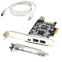 Pardarsey PCIe Firewire-Karte für Windows 10, IEEE 1394 PCI-Express-Controller, 4 Anschlüsse (3 x 6-polig und 1 x 4-polig), 1394a Firewire 800 Adapter für Windows 7/8/Mac OS mit Low-Profile-Halterung