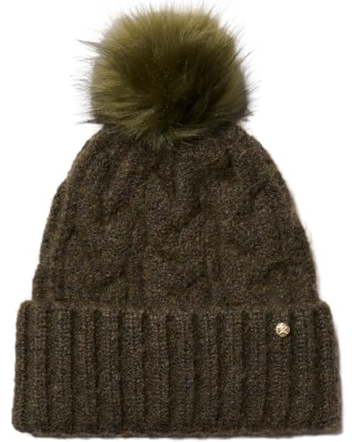 Bonnet à pompon femme vert mousse Amelia parfait pour vos balades en forêt