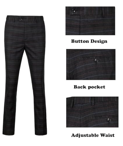 Men's Plaid Suits 3 Piece Slim Fit Suits for Men Checked Suit Men Business Wedding Prom Tuxedo Suit Dress Suits4