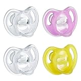 Tommee Tippee Ultra-Light Silicone Baby Pacifier, Girl - 6-18m, 4pk, Pink