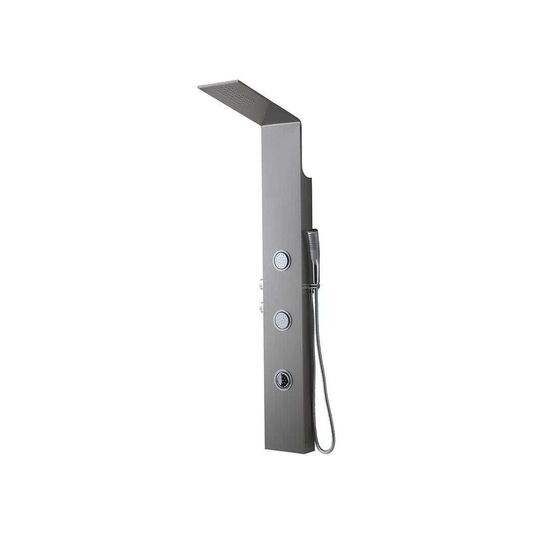 Kiamami Valentina - Pannello doccia idromassaggio in acciaio spazzolato cromato h 150cm
