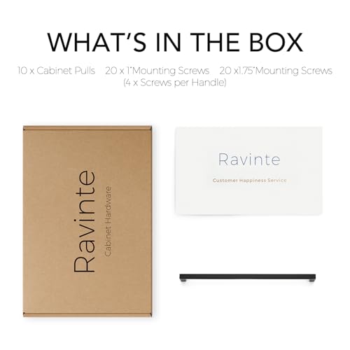 Image of Ravinte Matte Black Square & Solid Cabinet Handles,10 Inch,10 Pack