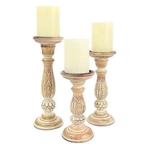 Boston Warehouse Distressed Whitewash Candle Holders Cover