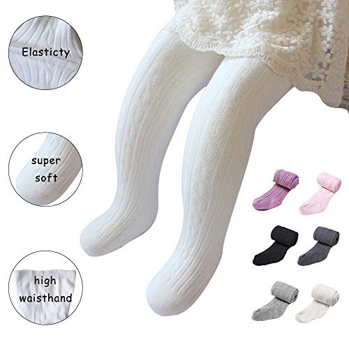 Image of Baby Toddler Girls Tights Seamless Cable Knit Cotton Leggings Pants Stockings for Infant Baby Girl
