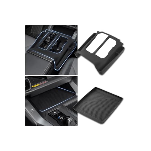 Autorder 2PCS Silicone Center Console Organizer for 2026 Toyota RAV4 Accessories – Anti-Scratch & Waterproof Silicone Shift Panel Trim Cover and Lower Center Console Tray - Black