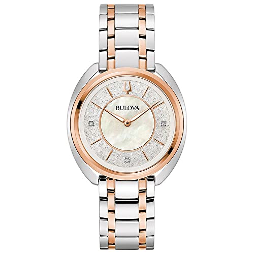Montre analogique à quartz Bulova 98P219 en acier avec cadran nacré pour femme