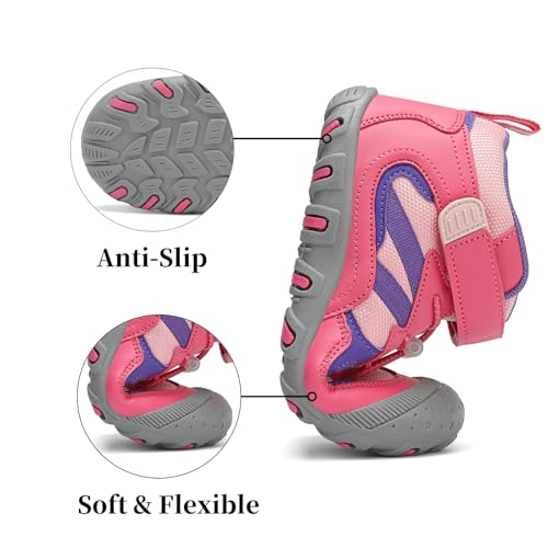 Kids Hiking Boots Boys Girls Outdoor Ankle Boots Anti Collision Hiking Shoes for Toddler/Little Kid/Big Kid4