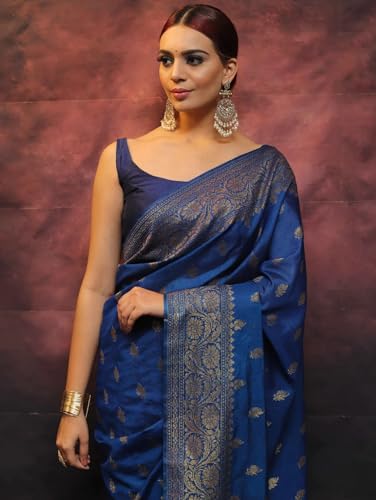 Image of Avantika Fashion Women's Kanjivaram Soft Silk Banarasi Sarees With Blouse Piece