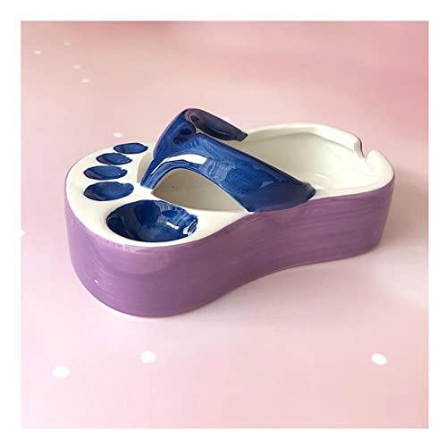 LBRYVTCE Posacenere per la casa Creative Personality Slipper Forma Posacenere Moda Camera da Letto Soggiorno for Cigarette Portacanere Cassetta di Cenere Ceramica Posacenere a casa(B)