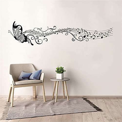 Vinilo Decorativo Mariposas Musicales Negro 33x145 cm Pack 2 miniatura 3