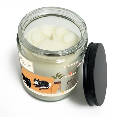 Becky Home 9oz Pet Odor Eliminator Deodorizer Candle Long-Lasting Spiced Apple Scented Non Toxic Natural Plant-Based Wax Blend