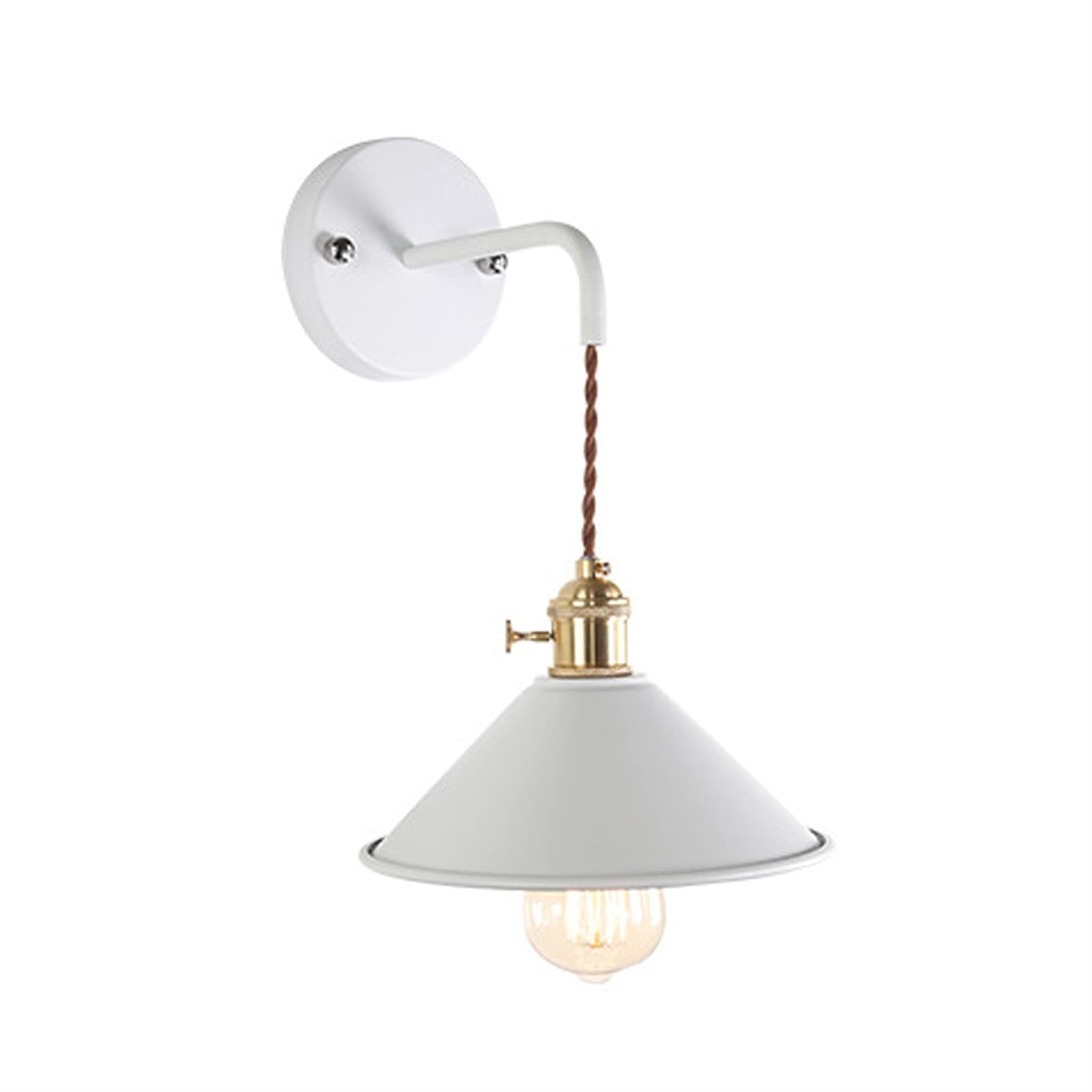 FZQSXAZU Modern Macaron Wall Light E27 Edison Socket Copper Finish On/Off Switch Stylish Hanging Fixture Frosted Paint Design Contemporary Lamp for Home Decor