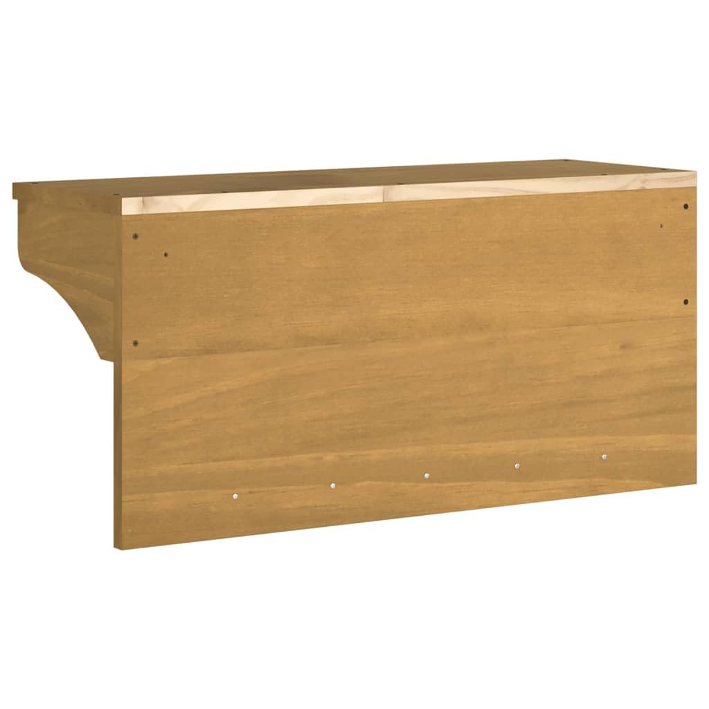 Garderoba ścienna Sandnes z litego drewna sosnowego, garderoba do przedpokoju z półką na kapelusze i 5 haczykami, rustykalny design o wyglądzie orzecha włoskiego, 87 x 30 x 42 cm