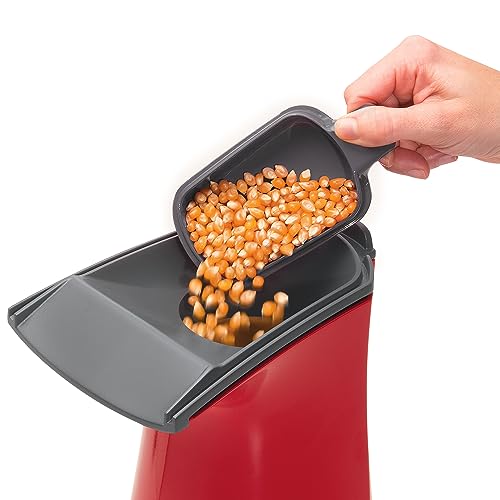 Image of Presto 04863 Poplite Hot Air Popcorn Popper - Built-In Measuring Cup + Melts Butter, Easy to Clean, Built-In Cord Wrap, 18 Cups, Red