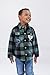 Monster Jam Grave Digger Little Boys Flannel Shacket Plaid Gray/Green 7-8