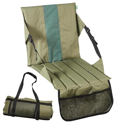 Samuliy Silla de playa plegable – Asiento plegable acolchado para picnic, cojín de asiento de camping con bolsa de red para exteriores, picnic, senderismo, pesca