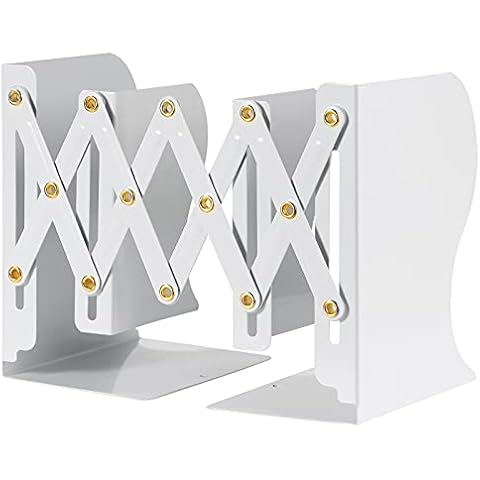 Worephu Adjustable Bookends, Metal Scalable Book Ends Cover