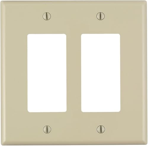 Leviton Placa para pared 1-Gang DecoraGFCI Decora tamaño medio, color negro, PJ262-I, 120 volts
