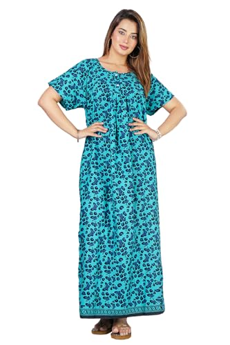 Image of Monique Brand 100% Pure Cotton Nighty for Woman | Floral Gown for Women Night Wear | Cotton Nighty for Women Stylish | Maxi for Women Cotton
