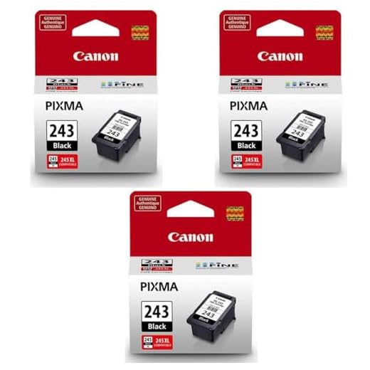 Canon 3 Pack PG-243 Black Ink Cartridge for PIXMA IP, MX, MG, TS, and TR Series Printers - 5.6ml