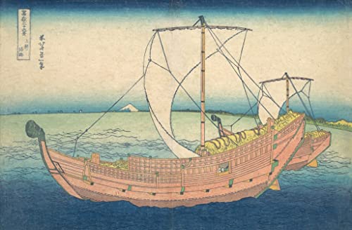 Impression d'art Hokusai Bateaux en mer - Image sur toile décoration murale 60x90