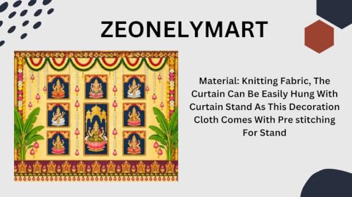 Image of sravanamasam Pooja Decoration Backdrop | Lakshmi and Lord Ganesha Puja Backdrop with Banana Trees 8x8 Feet |Lakshmi Pooja Background | varalakshmi Pooja Decoration Backdrop