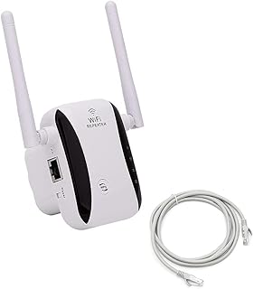 Booster WiFi Range Extender, WiFi Repeater Up to 300 Mbps, Internet Signal Booster 2.4G Network with Integrated Antennas LAN Port, Wireless Router Signal Booster Amplifier Supports Repeater/AP