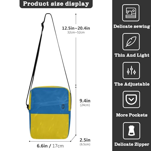 Ukraine Flag Ukrainian National men's messenger bag over the shoulder bags for men Woman Cross Body Purse Adjustable Strap for Shopping Shopping3