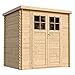 TIMBELA M311F+M311G Holzhaus Gartenhaus - Gartenschuppen Holz mit Boden Imprägnierte B204xL142xH200 cm/ 2,22 m2 Lagerschuppen für Garten - hochwertige abschließbare Tür - Wasserfestes Dach