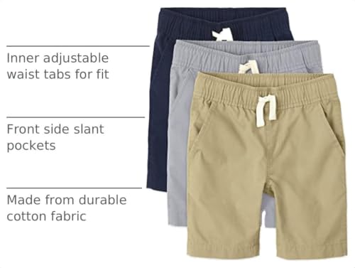 Image of The Children's Place boys Pull On Jogger Shorts, Fin Gray /Flax /Tidal, 10