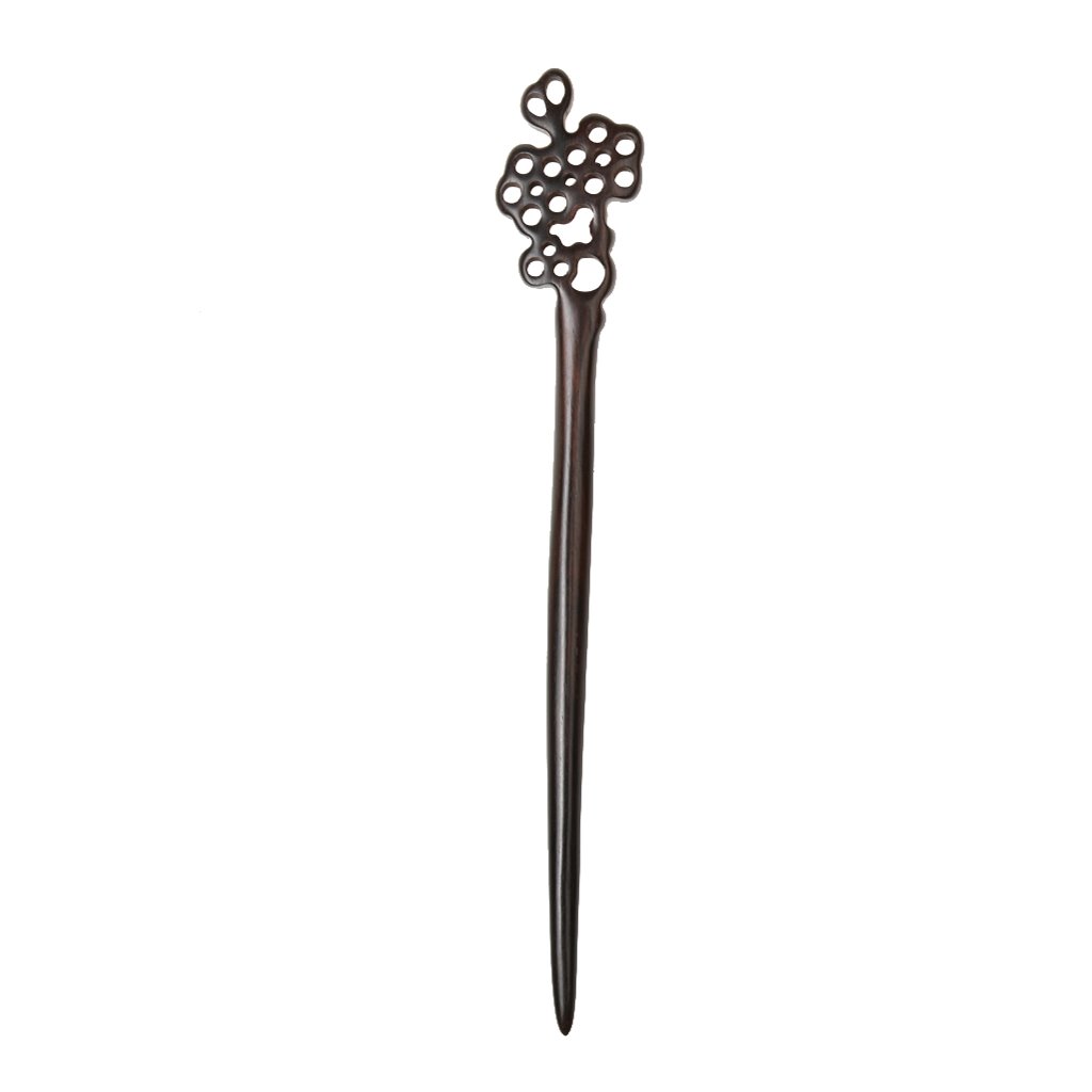 NYLSA Classical Carved Ebony Wooden Hair Pin Stick Brief Wood Hair Accessory
