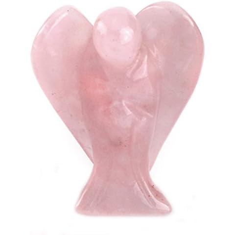 CrystalTears Natural Rose Quartz Crystal Pocket Guardian Angel, 1.5" Reiki Healing for Mum Cover