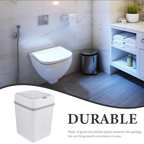 Bote de basura automático con sensor tapa 12L plástico miniatura 3