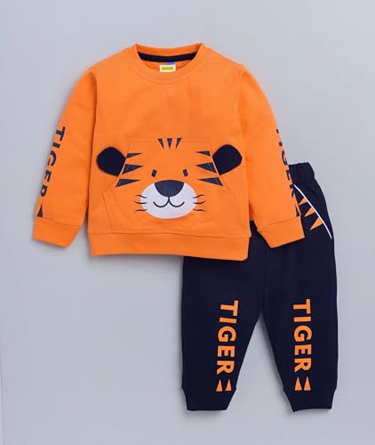Image of BABA AND BABY Long Sleeves Round Neck T-Shirt and Pant Set for Baby Boys