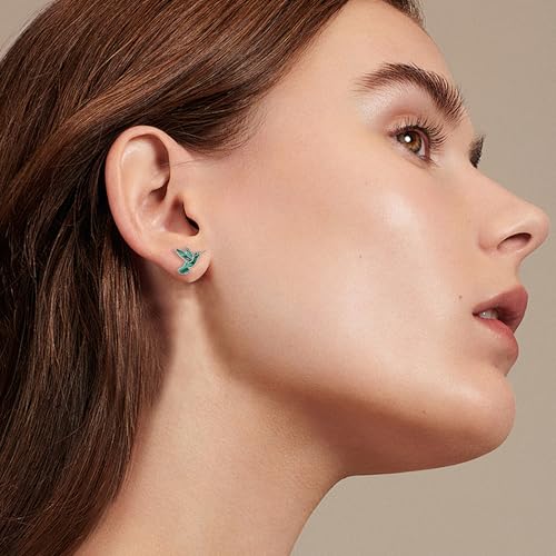 Image of Animal Stud Earrings 925 Sterling Silver Elephant /Unicorn /Chicken /Flamingo /Highland Cow /Hummingbird Earrings Animal Jewelry Gifts for Women