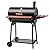 Royal Gourmet CC1830V 30 Barrel Charcoal Grill with Wood-Painted Side Front Table, 627 Square Inches Cooking Space, for Outdoor Backyard, Patio and Parties, Black