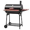 Royal Gourmet CC1830V 30 Barrel Charcoal Grill with Wood Painted Side Front Table 627 Square Inches Cooking Space for Outdoor Backyard Patio and Parties Black