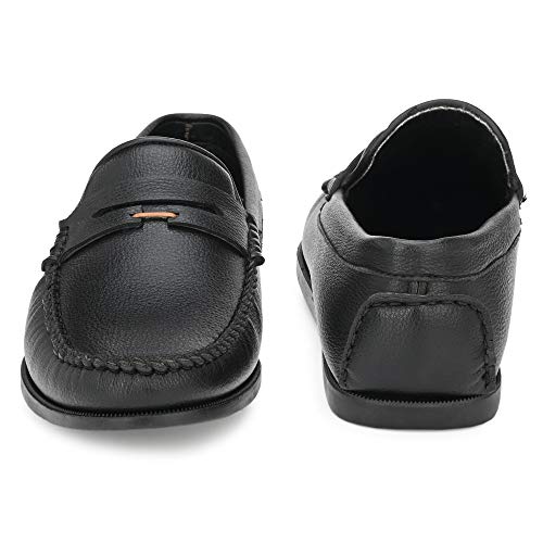 Image of Men's Shoes Black Moccasin-10 (4002)