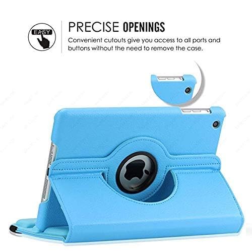Image of Mcart 360 Degree Rotating Leather Smart Case Cover Stand for iPad mini 2, Mini 3 (7.9 Inch) A1432, A1454, A1455, A1489, A1601, A1490, A1491, A1599, A1600 (Sea Blue)