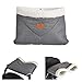 Cangaroo scaldamani per carrozzina Luxe, manicotto, striscia di velcro, colorazione:grigio