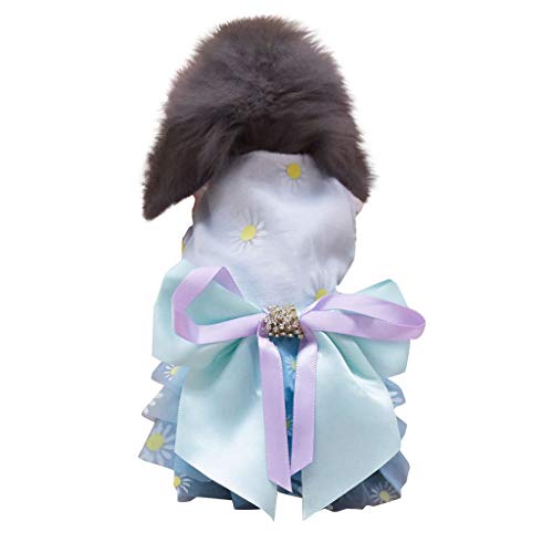 Sundaylikelife Hundekleid Welpenrock Hundeprinzessin Kleider Ballett Tutu Blume Hochzeit Spitze Kleid Luxus Bogen Kleid für kleine Hundemädchen Hochzeit Hund Kleid für Kleine Hund und Katze (M, Rosa) Cover