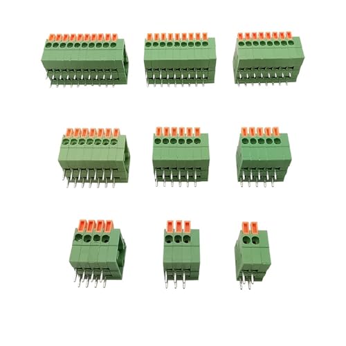 ROJDFCNBW Conectores de Cable compactos, 10 Conectores de Bloque de terminales PCB KF141V/KF141R de 2,54 mm de Paso, de 2 a 10 Pines, Cabezal de Pines Recto/en ángulo Recto(Kf141r,8Pin)