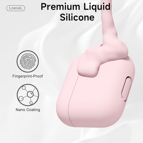 Image of Meyaar for Apple AirPods 4 ​​​​​​​Case Cover with Keychain, Soft Skin Silicone Case Cover, Full Protective Case Cover Compatible with Apple AirPods 4 Case 2024 (Pink)