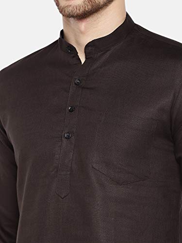 Image of Rajubhai Hargovindas Men's Linen Straight Short Kurta