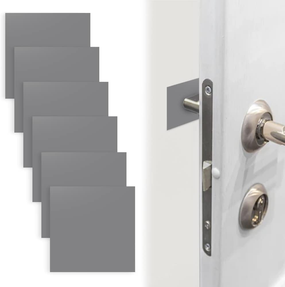 Door Knob Wall Protector Plates 3"x3" 6pc Rubber Door