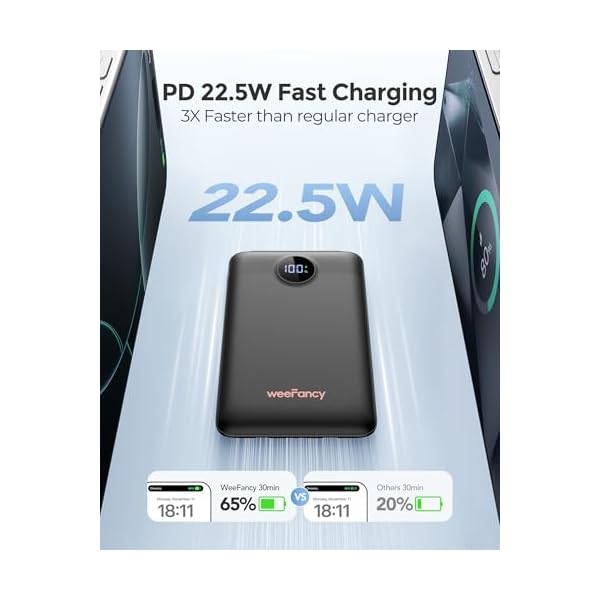 Mini Portable Charger with Built-in Cables 10000mAh 22.5W Fast Charging Power Bank USB-C Small Battery Pack Travel Essential Slim Battery Bank for iPhone, Samsung, Android, and More - Image 5