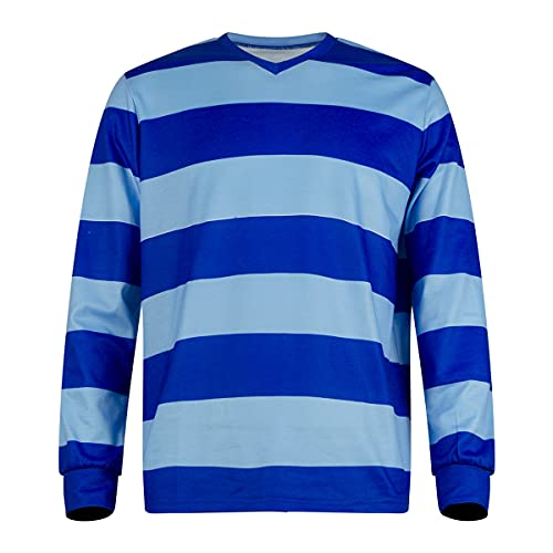 Classic Blue and Detective Steve Green Striped Shirt Adult Halloween Costume L